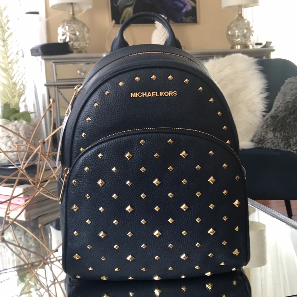 Autentic Michael Kors MK Abbey  Navy/Gold Backpack